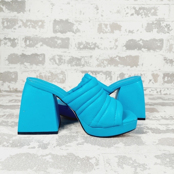 New Circus By Sam Edelman Marlie Blue Platform Block Heel Heel Slides i684 - Picture 3 of 15